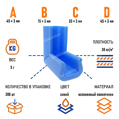 Защитный уголок U, 35х45 мм