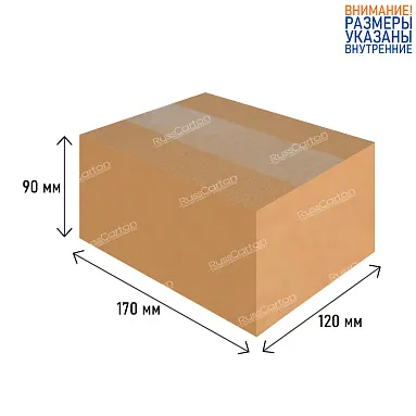 Картонная коробка 170х120х90 мм, СДЭК тип "ХS", Т-22 «В» бур.