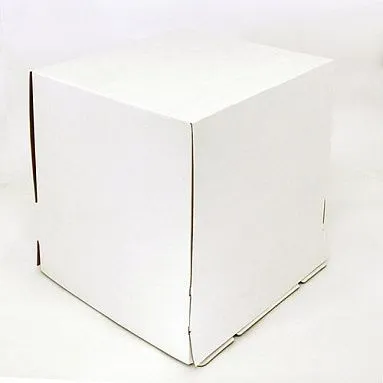 Коробка для торта 4 кг, белая, сплошная, 300х300х350 мм