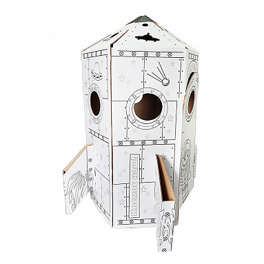 Картонный домик-раскраска "Ракета" У