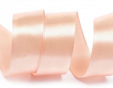Лента атласная персиковая, 15 мм х 22,86 м