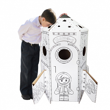 Картонный домик-раскраска "Ракета" У
