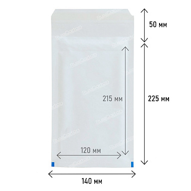 Белый крафт пакет с прослойкой, 14х22.5 см, В-12