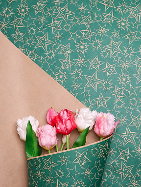 Бумага крафт "Звездный Микс", 0.7х10 м