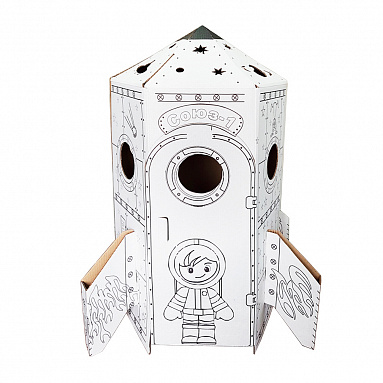 Картонный домик-раскраска "Ракета" У