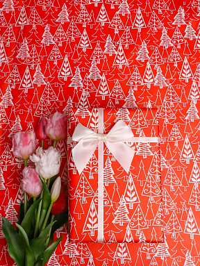 Бумага крафт "Елки", 0.7х10 м