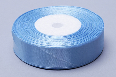 Лента атласная голубая, 25 мм х 22.86 м
