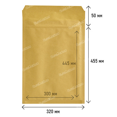 Бурый крафт пакет с прослойкой, 32х45 см, I/19-G