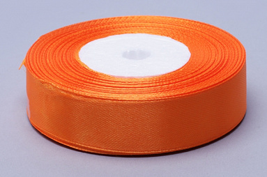 Лента атласная оранжевая, 20 мм х 22.86 м
