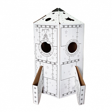 Картонный домик-раскраска "Ракета" У