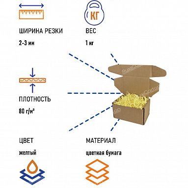 Бумажный наполнитель "Желтый", 1 кг