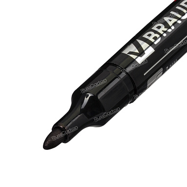 Маркер перманентный BRAUBERG "Contract", ЧЕРНЫЙ, 3 мм