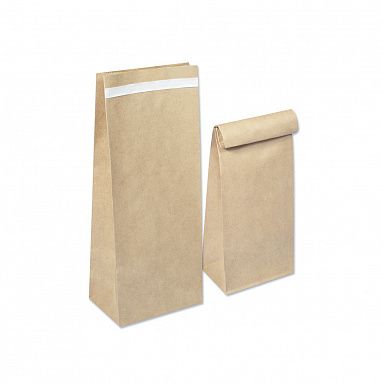 Крафт пакет заклеивающийся с прямоугольным дном, 33х12х8 см