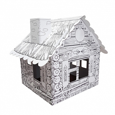 Картонный домик-раскраска "Домик в деревне" У
