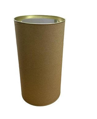 Картонный тубус с жестяной крышкой, 120х220 мм