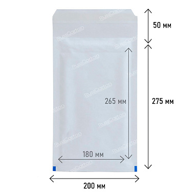 Белый крафт пакет с прослойкой, 20х27.5 см, D-14