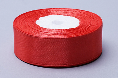 Лента атласная красная, 20 мм х 22.86 м