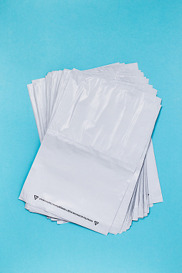 Курьерский пакет пэ с карманом, 330х510+50 мм. У