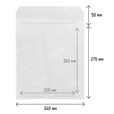 Белый крафт пакет с прослойкой, 24х27.5 см, Е-15